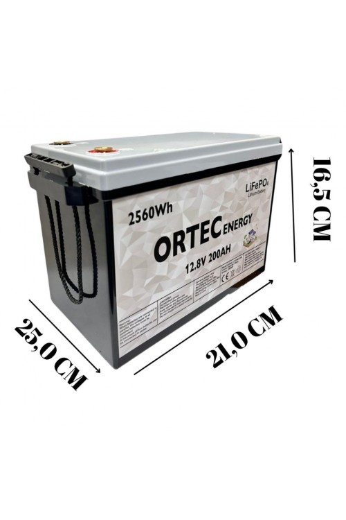Ortec 12.8V 200AH LiFePO4 Lityum Akü 2560 Wh Yeni Nesil 2024 Üretim