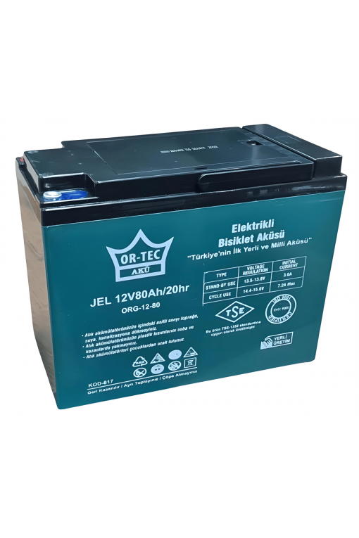 Ortec 12V 80AH Jel Motor Aküsü
