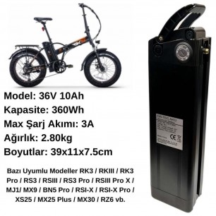 Ortec Rks 36V 10AH Yeni Nesil Elektrikli Bisiklet Bataryası
