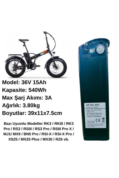 RKS Elektrikli Bisiklet Bataryası 36V 15AH