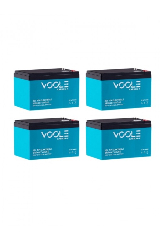VOOLE CarbonX 12V 14Ah Jel Elektrikli Bisiklet Aküsü 4 Adet VOOLE CarbonX 12V 14Ah Jel Elektrikli Bisiklet Aküsü 4 Adet