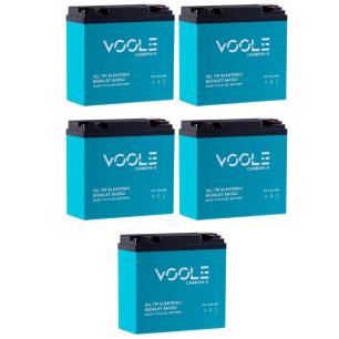 VOOLE 12v 24 Amper (DİK) Elektrikli Bisiklet Aküsü 5'lü Paket
