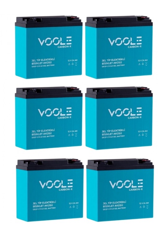 VOOLE 12v 24 Amper (DİK) Elektrikli Bisiklet Aküsü 6'lı Paket VOOLE 12v 24 Amper (DİK) Elektrikli Bisiklet Aküsü 6'lı Paket