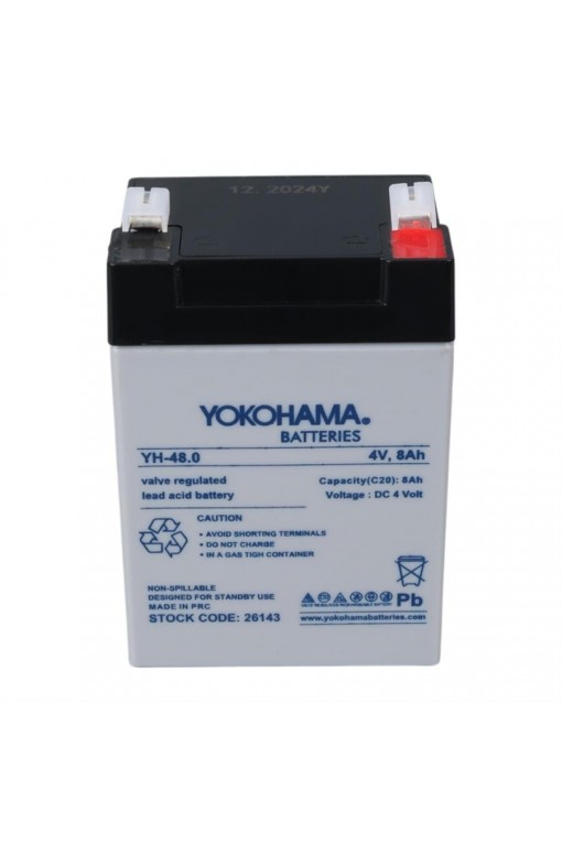 Yokohama YH-48.0 4 Volt - 8 Amper Akü Yokohama YH-48.0 4 Volt - 8 Amper Akü