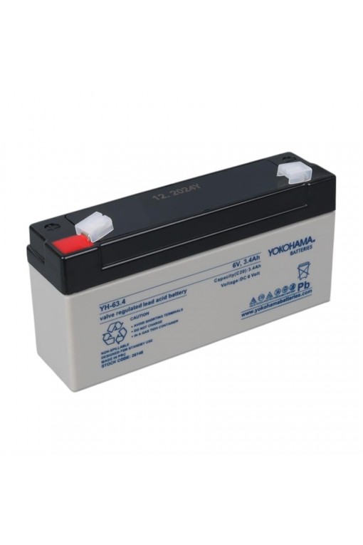Yokohama YH-63.4 6 Volt - 3.4 Amper Yatık Akü Yokohama YH-63.4 6 Volt - 3.4 Amper Yatık Akü