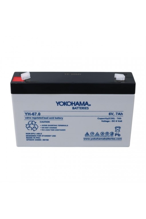 Yokohama YH-67.0 6 Volt - 7 Amper Akü Yokohama YH-67.0 6 Volt - 7 Amper Akü