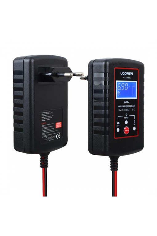 Ucomen 6/12V 2A Siyah Akü Şarj Cihazı (UC-C120201A) Ucomen 6/12V 2A Siyah Akü Şarj Cihazı (UC-C120201A)