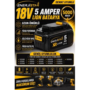 Dewalt 18V DCB184, DCB200, DCB182, DCB180, DCB181, DCB201 Uyumlu Matkap Bataryası – Li-ion Akü