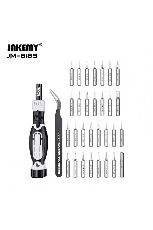 Jakemy JM-8189A 32 Parça Taşınabilir Mıknatıslı Hassas Tornavida Seti Jakemy JM-8189A 32 Parça Taşınabilir Mıknatıslı Hassas Tornavida Seti