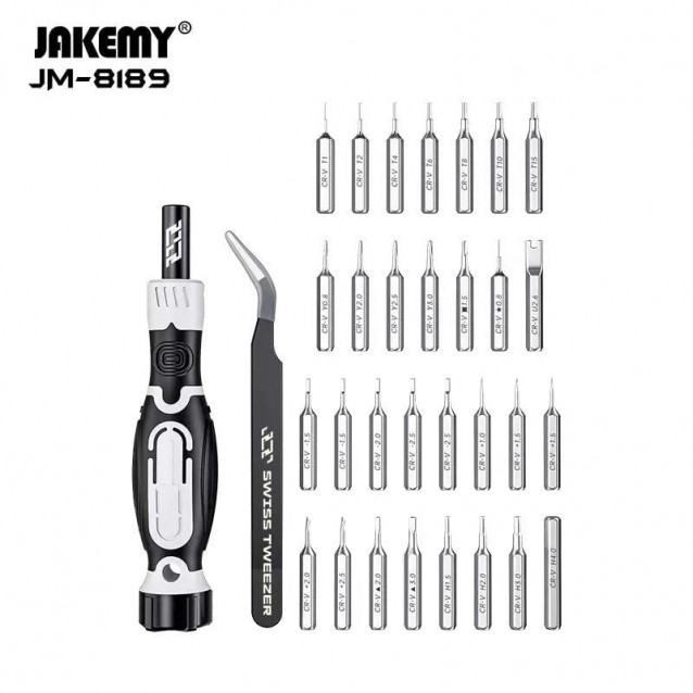 Jakemy JM-8189A 32 Parça Taşınabilir Mıknatıslı Hassas Tornavida Seti