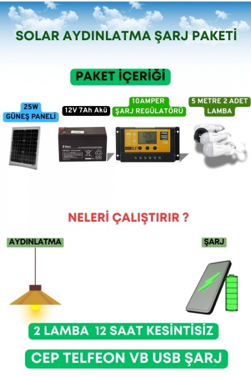 Güneş Enerjisi Aydınlatma Solar Paketi