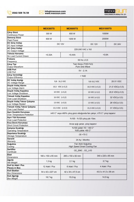 Mexxsun 12 V Volt 1000 Watt Tam Sinüs İnvertör 220 Çevirici İnverter Mexxsun 12 V Volt 1000 Watt Tam Sinüs İnvertör 220 Çevirici İnverter