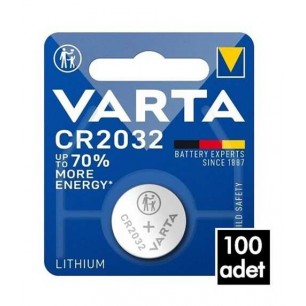 100 Adet Varta CR2032 3v Lityum Pil Tekli Ambalaj