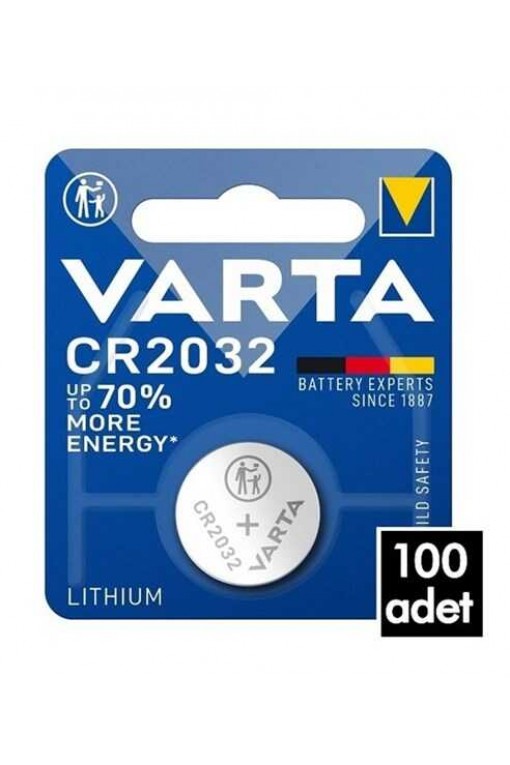 100 Adet Varta CR2032 3v Lityum Pil Tekli Ambalaj