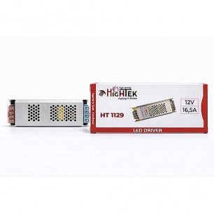 12V 16.5A Metal Ultra Slim Kasa LED Trafosu Adaptör | 200W Güç Kaynağı