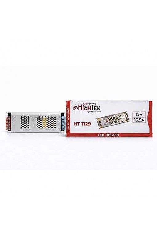 12V 16.5A Metal Ultra Slim Kasa LED Trafosu Adaptör | 200W Güç Kaynağı