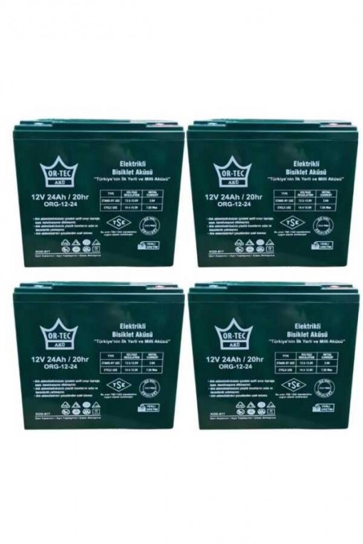 12V 24AH Elektrikli Motosiklet Ve Elektrikli Bisiklet Aküsü 4'lü Set Jel Akü