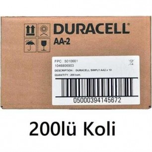 200lü Koli Duracell AA Alkalin Kalem Pil Toptan Satış