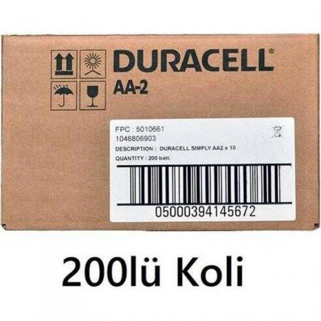 200lü Koli Duracell AA Alkalin Kalem Pil Toptan Satış