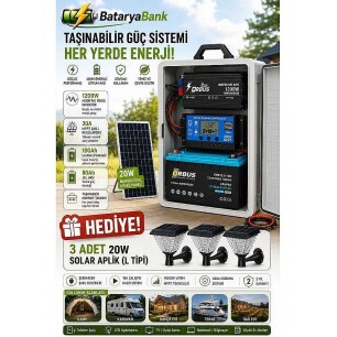 205W Güneş Enerjisi Seti 100Ah LiFePO4 Lityum Akülü – Mini Buzdolabı, TV, Aydınlatma ve Telefon Şarj Sistemi