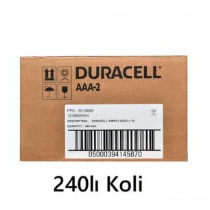 240lı Koli Duracell Simply AAA Alkalin İnce Pil Toptan Satış