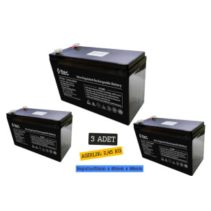 3 adet Ttec 12V 9Ah Akü 2025 Üretim