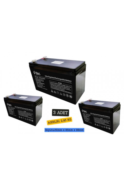 3 adet Ttec 12V 9Ah Akü 2025 Üretim 3 adet Ttec 12V 9Ah Akü 2025 Üretim