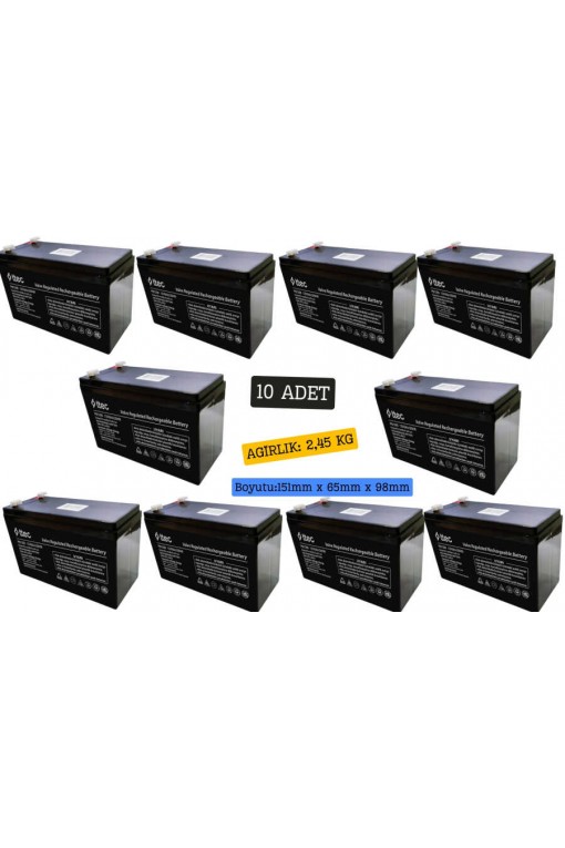 10 adet Ttec 12V 9Ah Akü 2025 Üretim 10 adet Ttec 12V 9Ah Akü 2025 Üretim