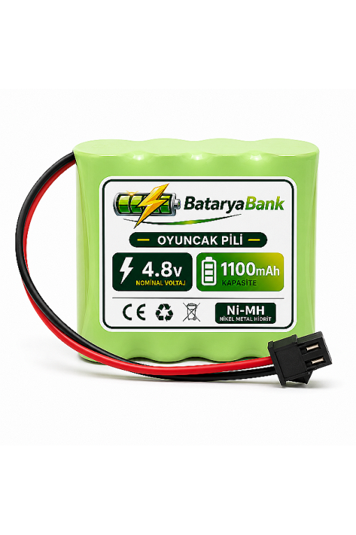 4.8V 1100mAh Oyuncak Araba Pili Siyah Soketli Şarjlı Batarya