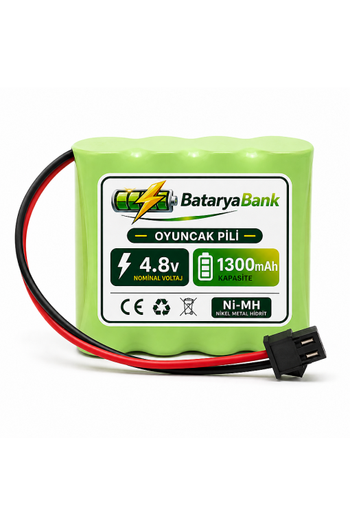 4.8V 1300mAh Oyuncak Araba Pili Siyah Soket + USB Şarj Cihazı | RC Araç Batarya Seti