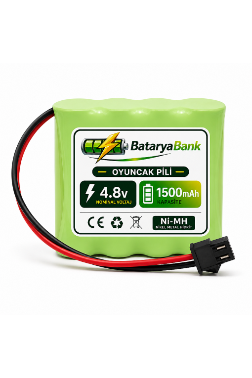 4.8V 1500mAh Oyuncak Araba Pili – Ni-MH Şarjlı Batarya Siyah Soketli Yüksek Performans