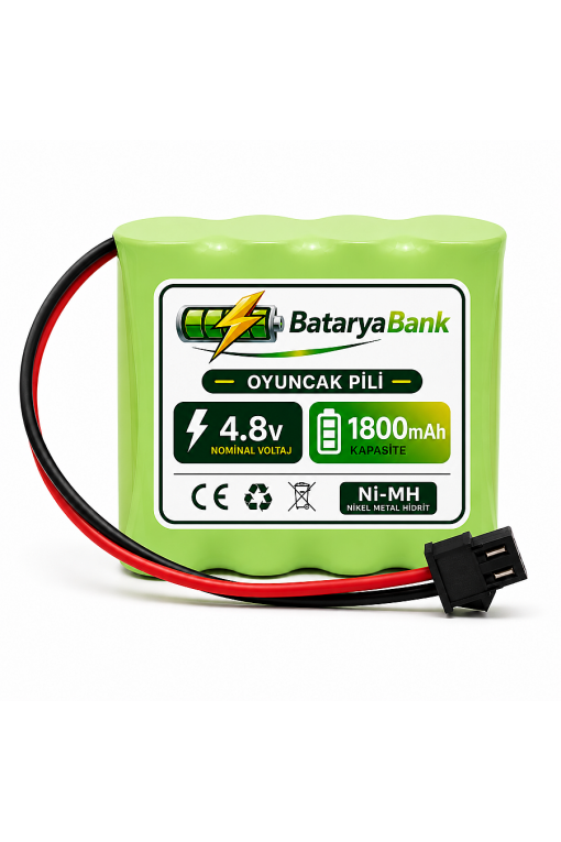 4.8V 1800mAh Oyuncak Araba Pili Bataryası Siyah Soket | Şarjlı Yedek Akü