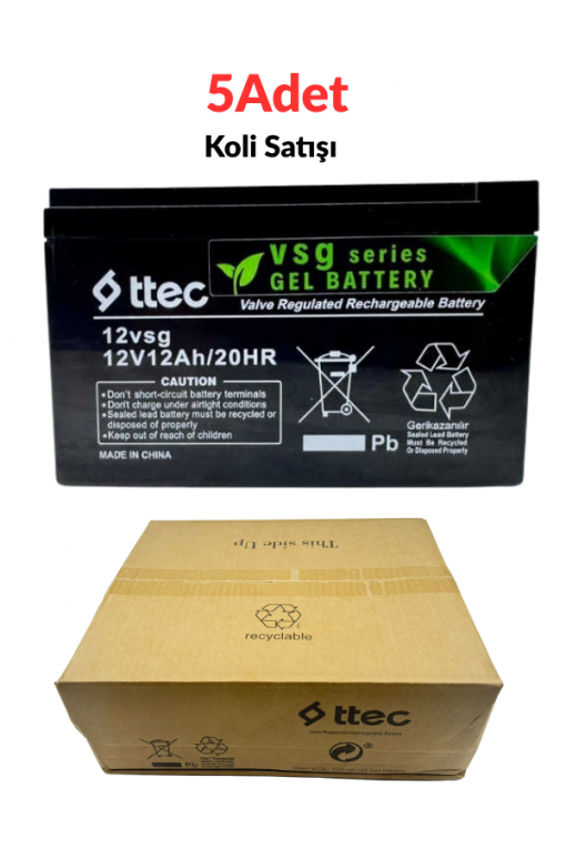 5 Adet Ttec 12V 12AH Jel Akü Yeni Üretim Jel Sistem 5 Adet Ttec 12V 12AH Jel Akü Yeni Üretim Jel Sistem