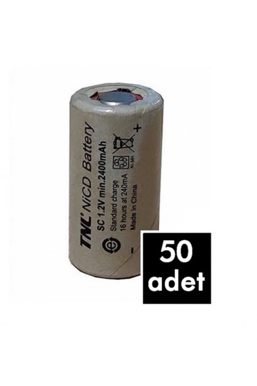 50 Adet TNL SC 2400mAH 10C Ni-MH Şarjlı Matkap Süpürge Pili 50 Adet TNL SC 2400mAH 10C Ni-MH Şarjlı Matkap Süpürge Pili