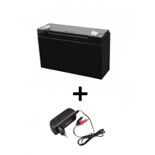 6V 7Ah Akü + 6V Şarj Cihazı Seti Oyuncak Araba Uyumlu Şarjlı Akü Seti