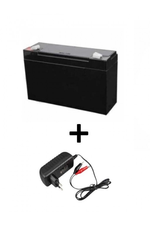 6V 7Ah Akü + 6V Şarj Cihazı Seti Oyuncak Araba Uyumlu Şarjlı Akü Seti