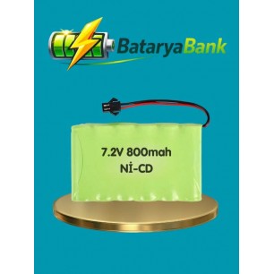7.2V 800mAh Siyah Soketli Oyuncak Araba Pili RC Araç Şarjlı Batarya