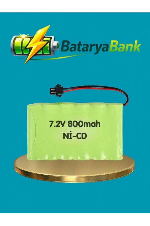 7.2V 800mAh Siyah Soketli Oyuncak Araba Pili RC Araç Şarjlı Batarya