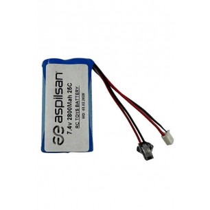 7.4V 2800mAh Helikopter Pili Siyah Soketli Balanslı | Aspilsan Türk Malı Li-Po Batarya