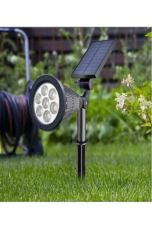 7W Solar Güneş Enerjili Kazıklı Çim ve Bahçe Aydınlatma Armatürü Gün Işığı Rengi