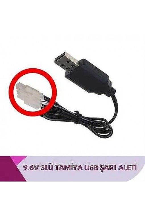 9.6V 3’lü Tamiya Oyuncak Araba Şarj Cihazı | RC Araba Batarya Şarj Adaptörü