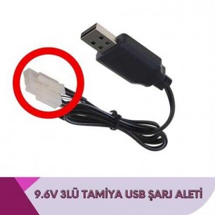 9.6v 3lü Tamiya Soketli USB Şarj Cihazı