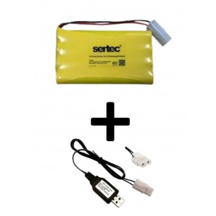 9.6V 800mAh Tamiya Soketli Oyuncak Araba Pili + USB Şarj Aleti Seti