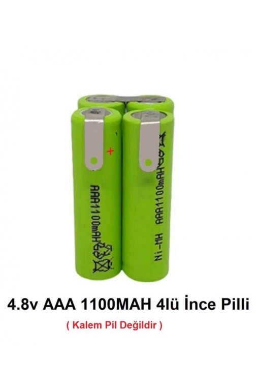 AAA 4.8v 1100mah Ni-MH 4lü Küp İnce Şarjlı Pil Grubu