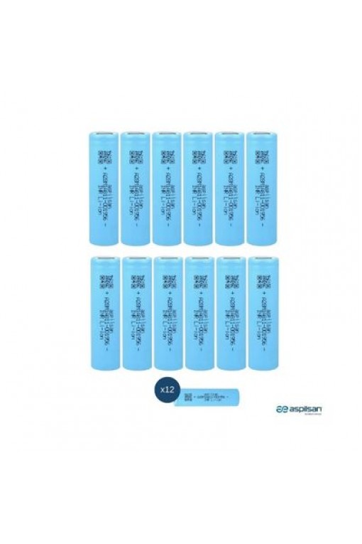 Aspilsan INR18650A28 3.7V 2800mAh 25A Discharge Şarjlı Li-ion Pil - 12 Adet set