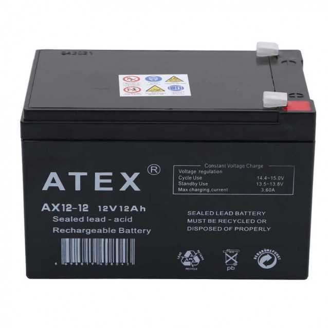 Atex AX12 12V 12AH Bakımsız Kuru Akü