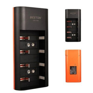 Beston C8017BW Tüm Boy Piller İçin Pil Şarj Cihazı AA/AAA/9v/C Boy/D Boy
