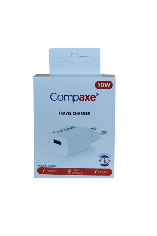COMPAXE CTA-521 10W 5V 2.1A TEK USB ŞARJ ADAPTÖR COMPAXE CTA-521 10W 5V 2.1A TEK USB ŞARJ ADAPTÖR