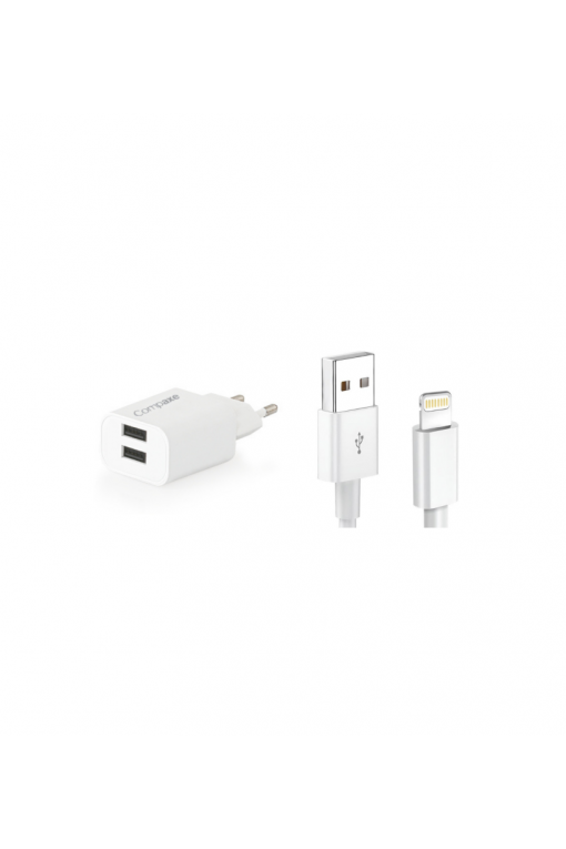 Compaxe Çift USB Adaptör ve Lightning USB Kablolu Set CTA-521DIU