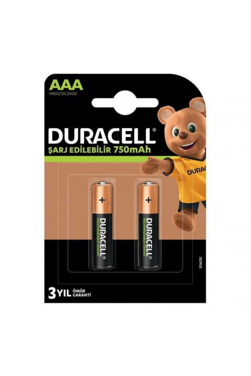 Duracell 750 mAh Şarj Edilebilir İnce Kalem Pil 2'li Duracell 750 mAh Şarj Edilebilir İnce Kalem Pil 2'li